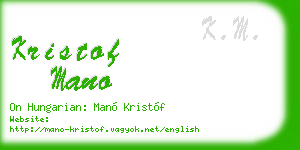 kristof mano business card