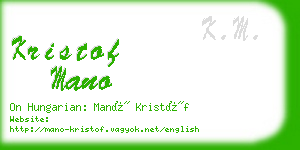 kristof mano business card